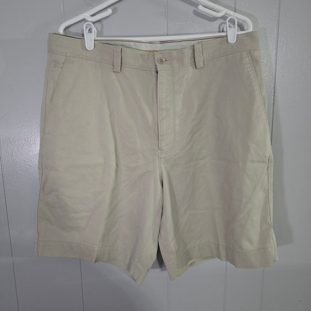 Tommy Bahama Chino Shorts Mens 36 Tan Good Cotton Tencel Stretch‎ Flat Front